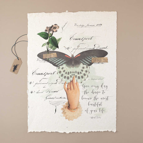 handmade-paper-with-illustayed-hand-holding-a-butterfly-and-handwritten-text