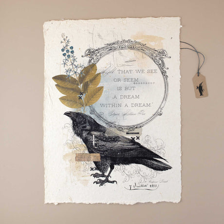 handmade-paper-with-black-illustrated-crow-leaves-and-text