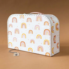 Load image into Gallery viewer, peachy-rainbow-all-over-pattern-suitcase-with-peach-handle