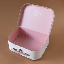 Load image into Gallery viewer, pink-interior-of-rainbow-suitcase