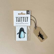 Load image into Gallery viewer, penguin-temporary-tattoo-in-packaging