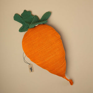 Petite Carrot Cushion in the shape and color of a carrot