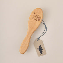 Load image into Gallery viewer, wooden-hairbrush-with-hedgehog-and-heart-engraved