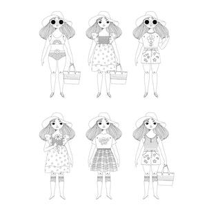 Phoebe Paper Doll Coloring Kit – pucciManuli