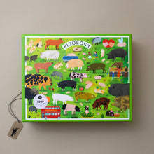 Load image into Gallery viewer, green-illustration-with-various-pigs-1000-piece-puzzle