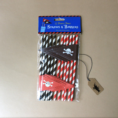 striped-straws-with-skull-and-crossbone-pennants
