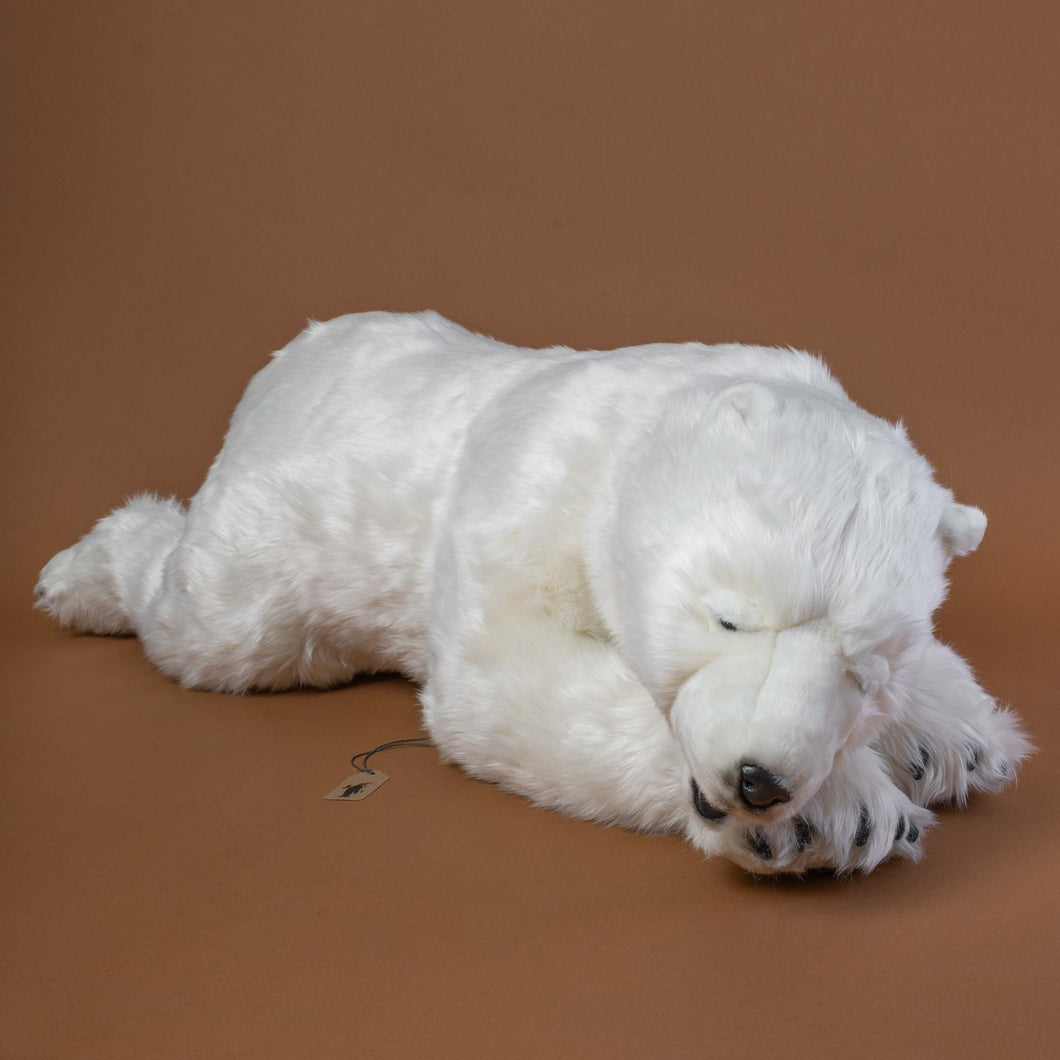 realistic-sleeping-polar-bear-stuffed-animal