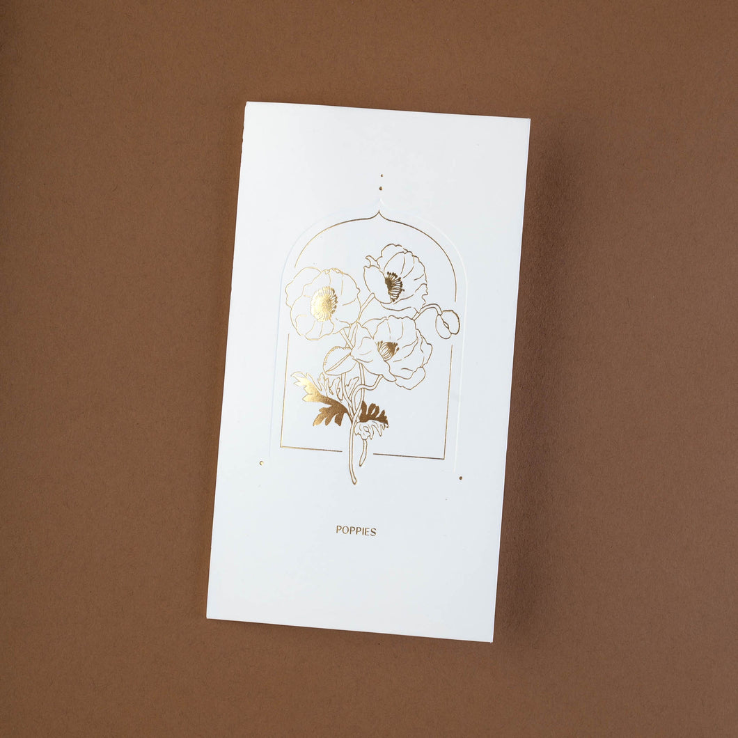 poppies-pop-up-greeting-card-front-with-gold-foil-on-white