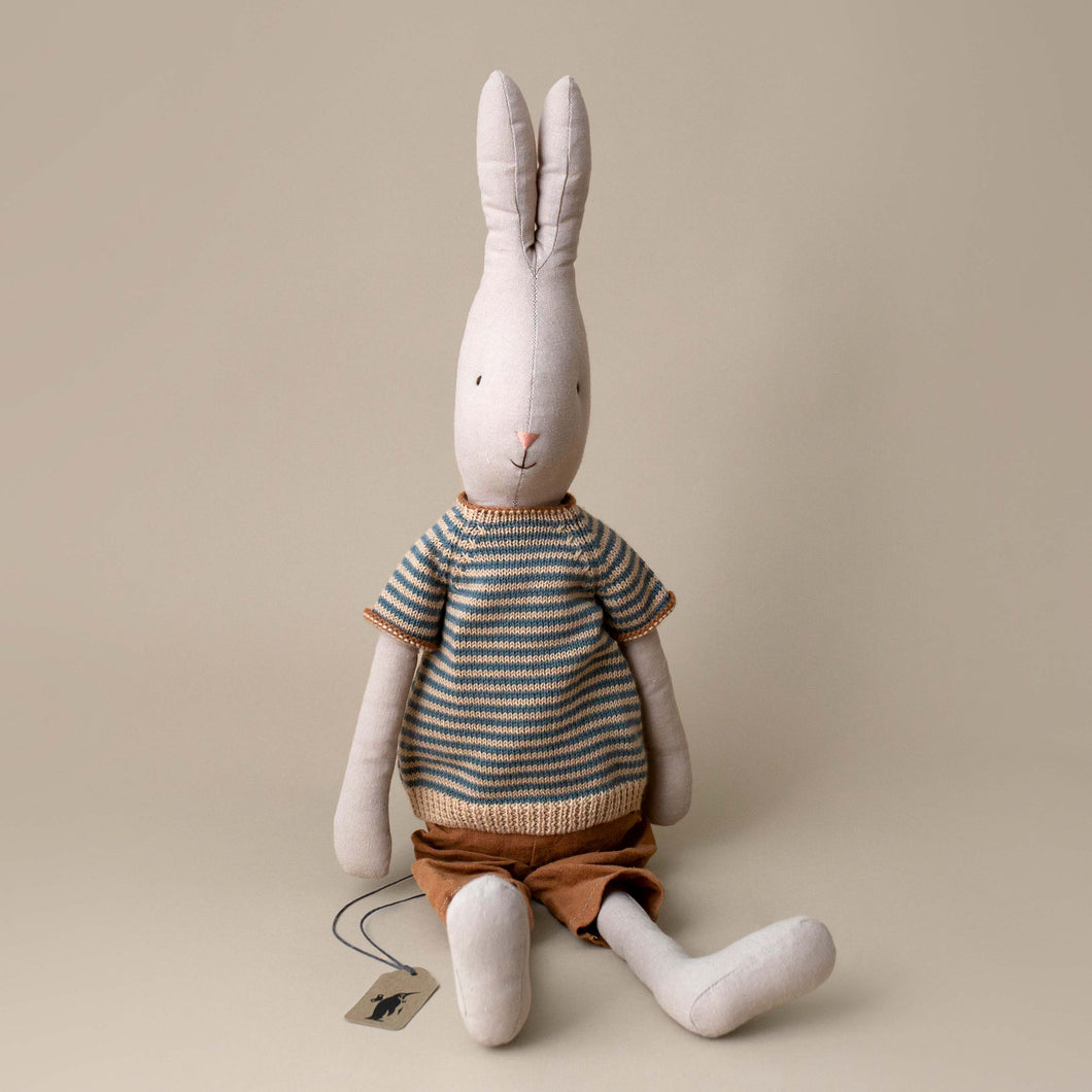size-4-rabbit-doll-in-blue-striped-short-sleeve-sweater-with-brown-pants