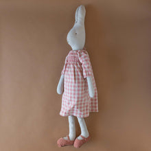 Load image into Gallery viewer, side-view-of-size-5-rabbit-in-rose-gingham-dress