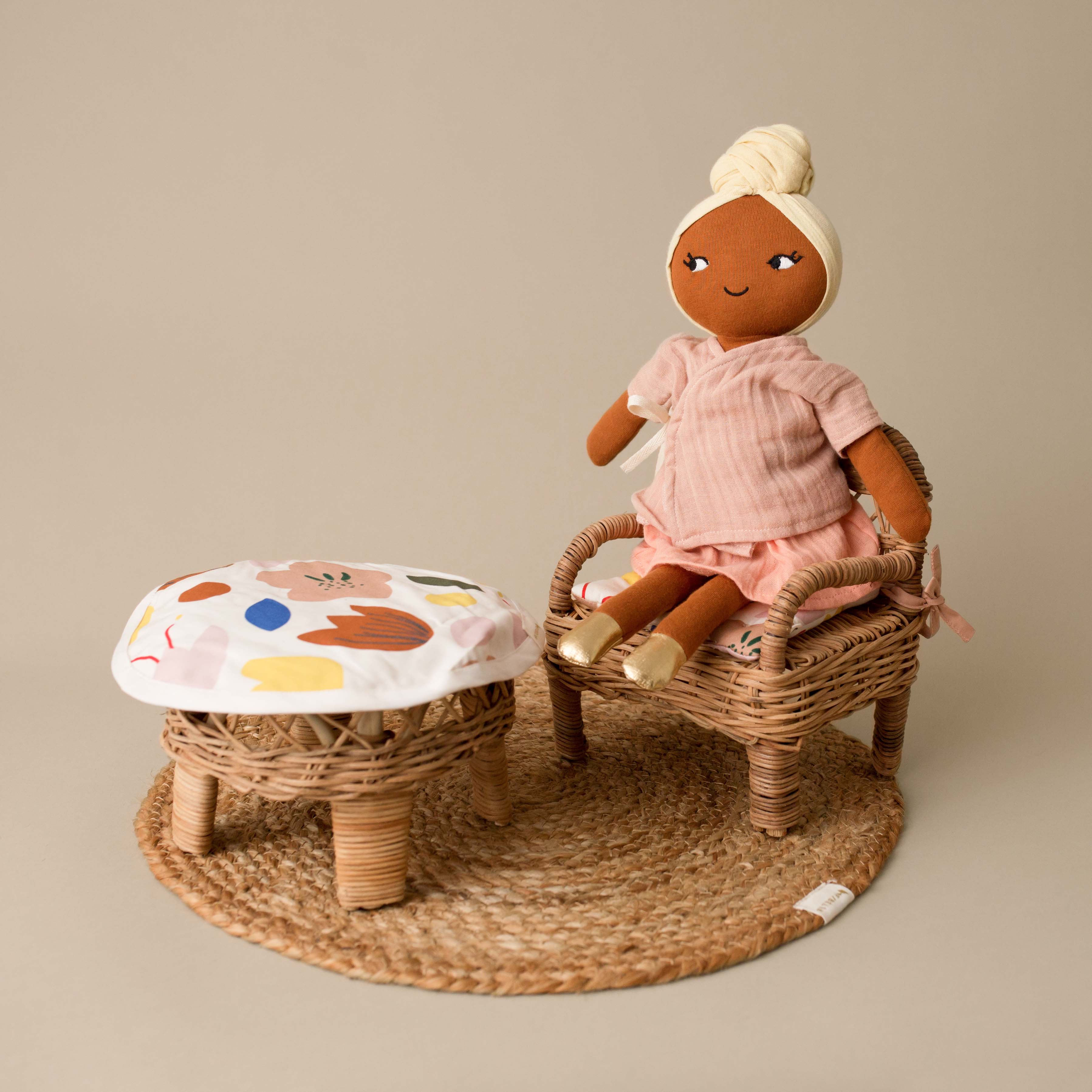 Rattan Doll Lounge Set - Dolls & Doll Accessories - pucciManuli