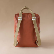 Load image into Gallery viewer, back-view-red-backpack-wtih-khaki-straps