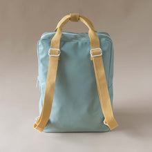 Load image into Gallery viewer, back-view-blue-backpack-with-yellow-straps