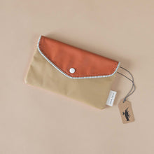 Load image into Gallery viewer, khaki-green-and-red-envelope-pencil-pouch