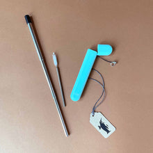 Load image into Gallery viewer, reusable-metal-straw-in-aqua-plant-based-case