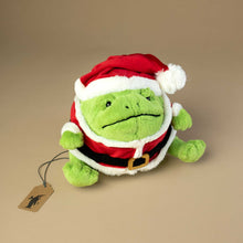 Load image into Gallery viewer, ricky-rain-frog-santa-suit-stuffed-animal