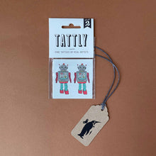 Load image into Gallery viewer, set-of-2-robot-temporary-tattoos-in-packaging