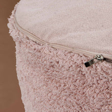 Load image into Gallery viewer, close-up-of-vintage-rose-pouf-and-zipper