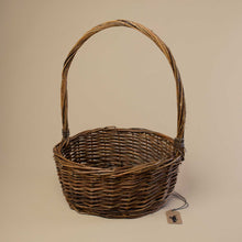 Load image into Gallery viewer, brown-woven-willow-basket-with-round-shape