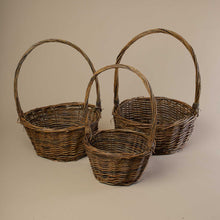 Load image into Gallery viewer, three-different-sizes-of-woven-willow-basket