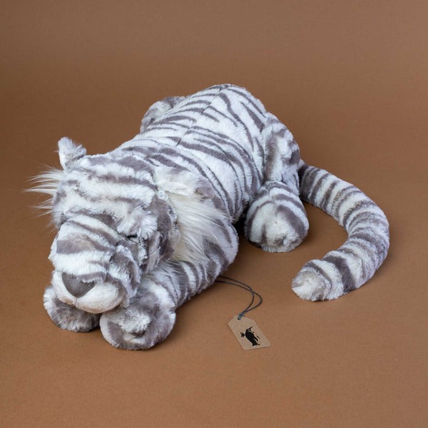 Jellycat London Sacha Snow Tiger Stuffed offers Animal 22” White Gray Super Soft