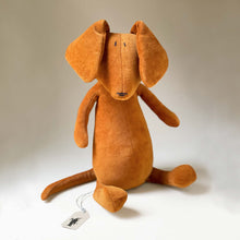 Load image into Gallery viewer, orange-dachshund-plush-with-stitched-details