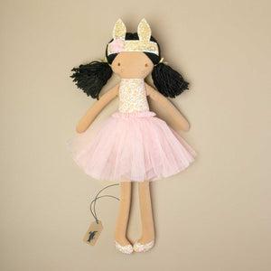 Sienna Doll with Gold Ears and Pink Tulle Skirt