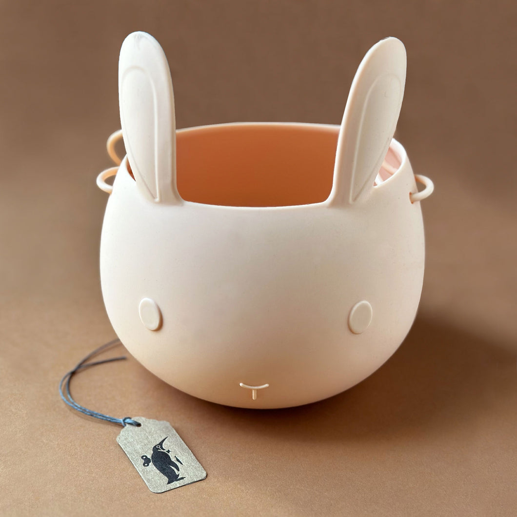 blush colored silicone bucket in bunny shape