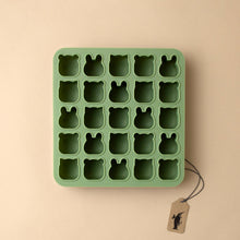 Load image into Gallery viewer, green-silicone-tray-with-cat-bear-and-rabbit-shaped-molds