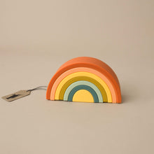 Load image into Gallery viewer, small-7-piece-silicone-rainbow-toy-stacked