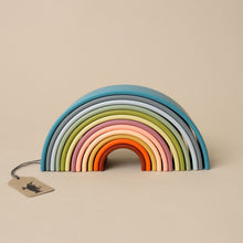 Load image into Gallery viewer, large-pastel-nature-colors-12-piece-silicone-rainbow-toy-stacked