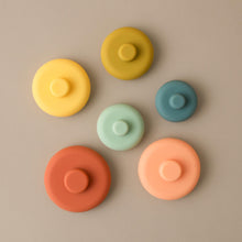 Load image into Gallery viewer, rainbow-6-piece-silicone-stacker-toy-unstacked-top-view