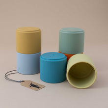 Load image into Gallery viewer, silicone-stacking-cups-in-muted-nature-colors