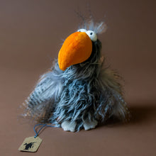 Load image into Gallery viewer, slow-flyer-bird-with-grey-fluff-big-eyes-and-orange-beak