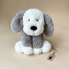 Load image into Gallery viewer, smudge-puppy-grey-and-white-stuffed-animal