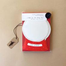 Load image into Gallery viewer, make-it-your-self-snowglobe-note-cards-with-red-base-that-says-my-house-in-packaging