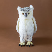 Load image into Gallery viewer, snowy-owl-realistic-stuffed-animal-front-view
