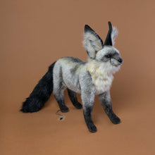 Load image into Gallery viewer, grey-and-black-realistic-fox-stuffed-animal