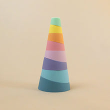 Load image into Gallery viewer,    stak-build-and-play-set-shaped-like-a-cone-in-pastel-colors