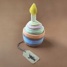 Load image into Gallery viewer, mute-pastel-stripe-sweater-cupcake-with-felt-candle