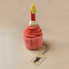 Load image into Gallery viewer, strawberry-sweater-cupcake-with-felt-candle