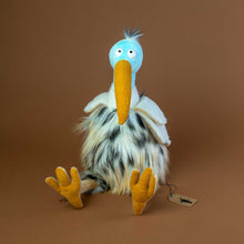 Load image into Gallery viewer, tobago-tom-blue-headed-fluffy-stuffed-animal-sitting