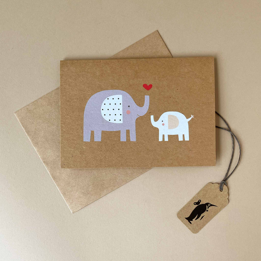 Two Elephants Greeting Card - Greeting Cards - pucciManuli