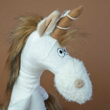 Load image into Gallery viewer, close-up-of-uni-que-unicorn-face-and-brown-horn