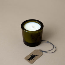 Load image into Gallery viewer, white-candle-in-green-glass-container