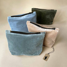 Load image into Gallery viewer, four-colors-of-velvet-zippered-pouches