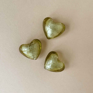 venetian-glass-heart-three-olive-gold-spread-out