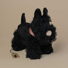 Load image into Gallery viewer, black-scottie-dog-stuffed-animal-with-checked-collar