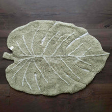 Load image into Gallery viewer, Washable Mini Monstera Rug | Olive - Home Decor - pucciManuli