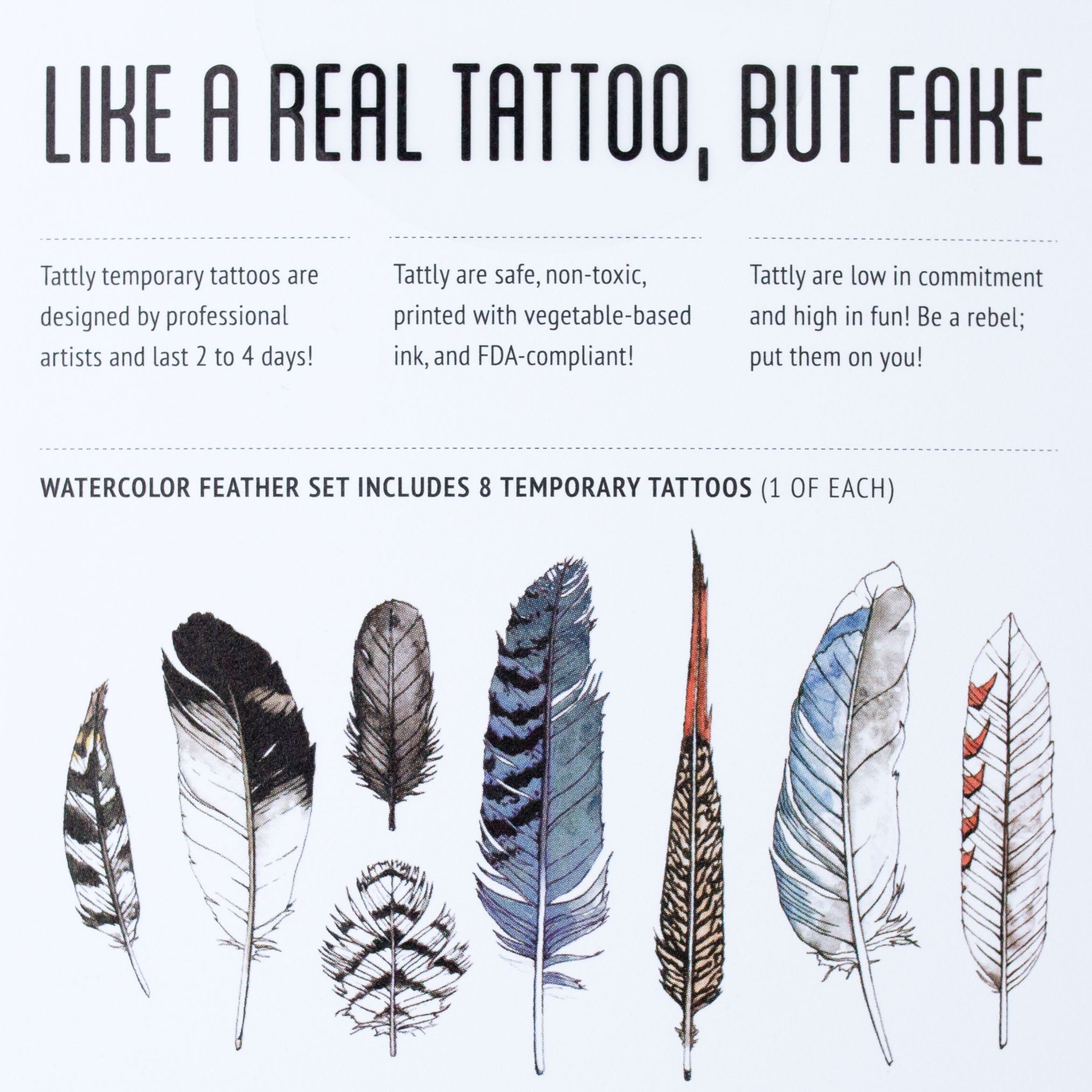 Amazon.com : Yesallwas Watercolor Feather Bird Temporary Tattoo Women  Tribal Fake Tattoo Men Body Arm Art Drawing 3D Tatto Stickers : Beauty &  Personal Care